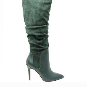 Elegant Green Women's Knee-High Boots